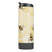 Honingraat & hommels | Gepersonaliseerd Thermosbeker (Geroteerd rechts)