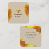 Honingraat Honing Bijen Apirarist Zeshoeken Imker Vierkante Visitekaartje (Voorkant / Achterkant)