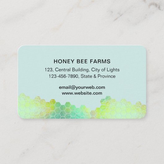 Honingraat Honing Bijen Apirarist Zeshoeken Imker Visitekaartje (Achterkant)