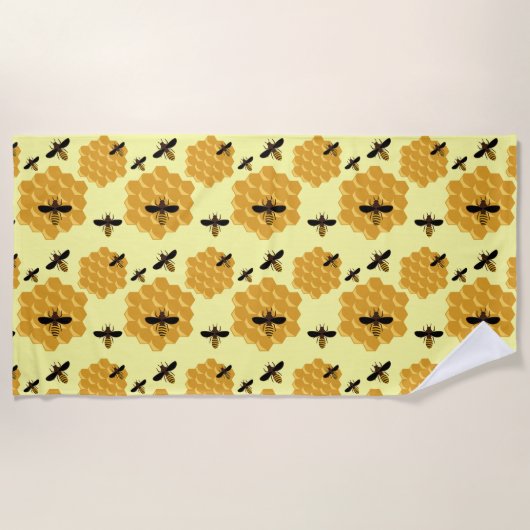 Honingraat Honingbijen Insecten Lovergele imker Strandlaken (Voorkant)