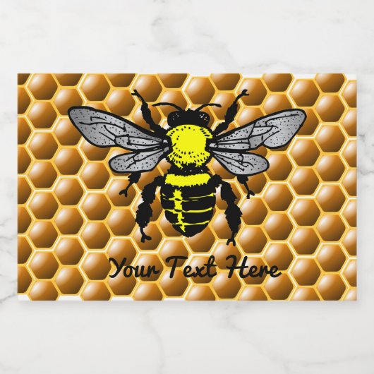 Honingraat Honingpot Bee Labels Voedselcontainer Etiket (Enkel label)