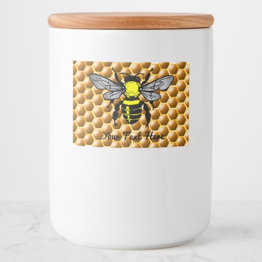 Honingraat Honingpot Bee Labels Voedselcontainer Etiket (Voorkant)