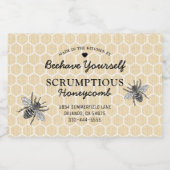 honingraat honingvoer voedselcontainer etiket (Enkel label)