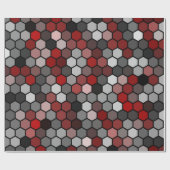 Honingraat in rood, honing zoals hexagon patroon cadeaupapier (Vlak)