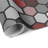 Honingraat in rood, honing zoals hexagon patroon cadeaupapier (Rol Hoek)