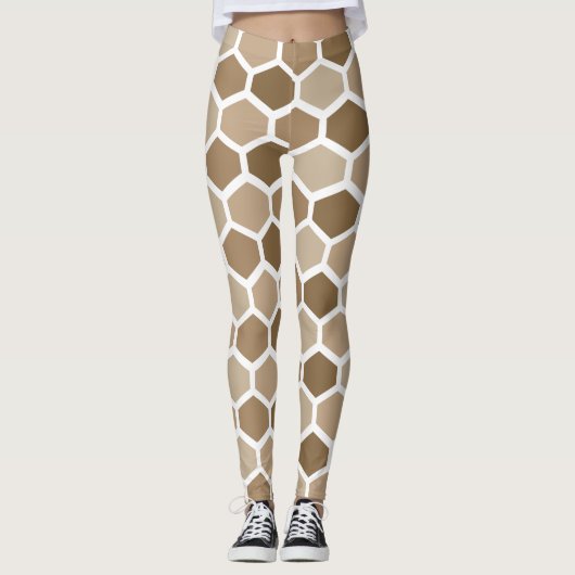 Honingraat in Zand Leggings (Voorkant)