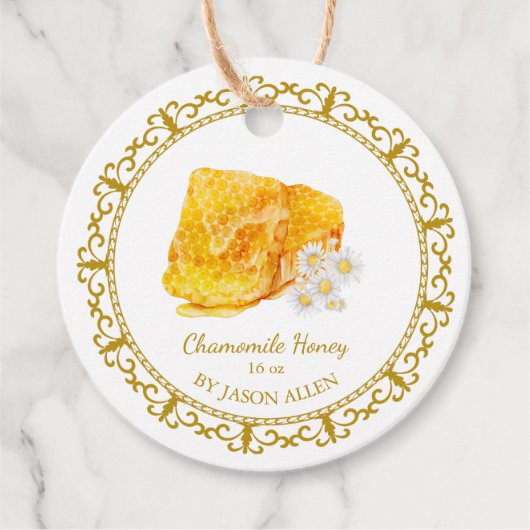  Honingraat Kamille Geïnfundeerde Honey Hang Label (Voorkant)