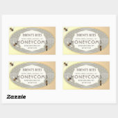 Honingraat Label met bijen Honingraat Gouden Rand (Vel)