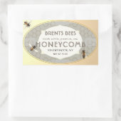 Honingraat Label met bijen Honingraat Gouden Rand (Tas)
