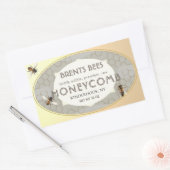Honingraat Label met bijen Honingraat Gouden Rand (Envelop)