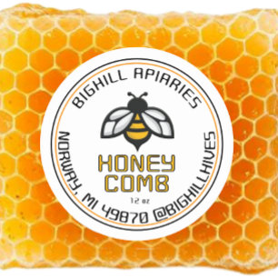Honingraat Label Yellow Bee Beekeeper Contactgegev