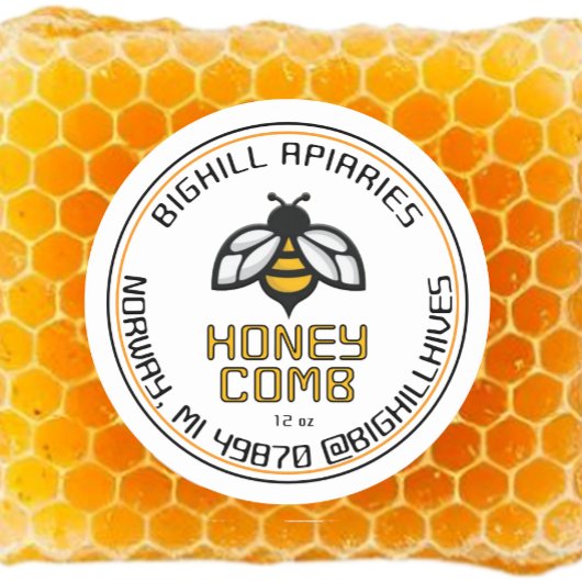 Honingraat Label Yellow Bee Beekeeper Contactgegev