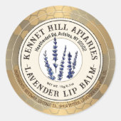 Honingraat & Lavendel Lip Balm Label Ivory Gold (Voorkant)