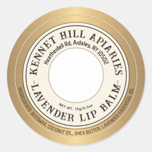 Honingraat & Lavendel Lip Balm Label Ivory Gold