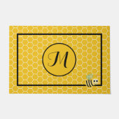 Honingraat met monogram 24 x 36 inch deurmat (Voorkant)