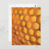 Honingraat met oranje geel bruin briefkaart (Voorkant / Achterkant)