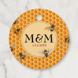 Honingraat Monogram Honing Jar Bruiloft Bedankjes Labels