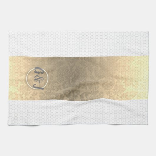 Honingraat Monogram Keukenhanddoeken (Horizontaal)
