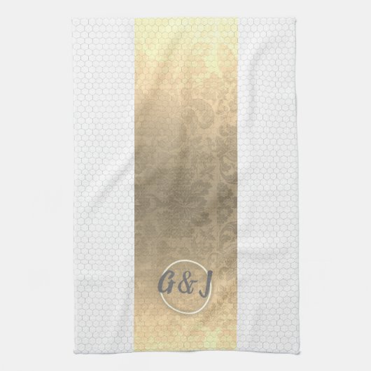 Honingraat Monogram Keukenhanddoeken (Verticaal)