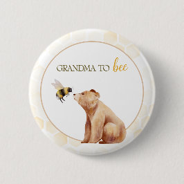Honingraat Oma naar Bee Baby Beer Baby shower Ronde Button 5,7 Cm