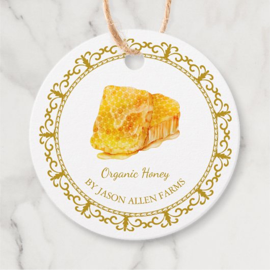  Honingraat Organic Honey Hang Label (Voorkant)