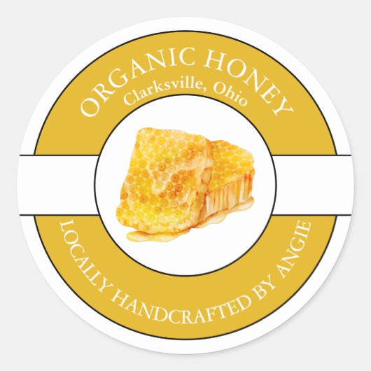 Honingraat Organic Honey Label (Voorkant)