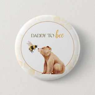 Honingraat papa naar Bee Baby Beer Baby shower Ronde Button 5,7 Cm