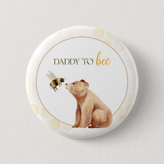 Honingraat papa naar Bee Baby Beer Baby shower Ronde Button 5,7 Cm