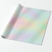 Honingraat pastel kleuren cadeaupapier (Uitgerold)