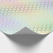 Honingraat pastel kleuren cadeaupapier (Hoek)