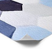 Honingraat patroon in blauwe tinten poster (Hoek)