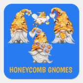 Honingraat Pet Gnome Honey with Bees Square Sticke Vierkante Sticker (Voorkant)
