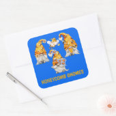 Honingraat Pet Gnome Honey with Bees Square Sticke Vierkante Sticker (Envelop)
