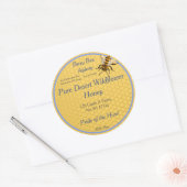 Honingraat Rond met Single Honeybee Honey Label (Envelop)