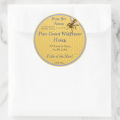 Honingraat Rond met Single Honeybee Honey Label (Tas)