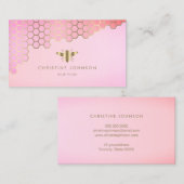 honingraat roze visitekaartje (Voorkant / Achterkant)