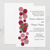 Honingraat & Rozen bruiloft Kaart (Voorkant / Achterkant)