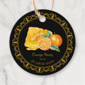  Honingraat Sinaasappel Geïnfundeerde Honey Hang L Bedankjes Labels (Voorkant)