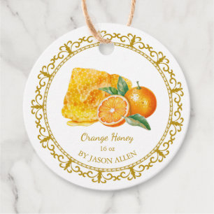 Honingraat Sinaasappel Geïnfundeerde Honey Hang L Bedankjes Labels
