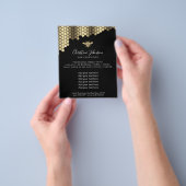 honingraat van bijen op zwarte achtergrond flyer (Hand)