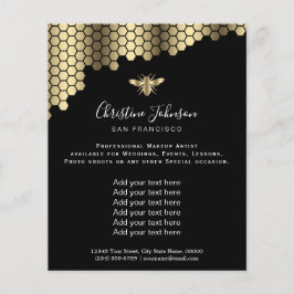 honingraat van bijen op zwarte achtergrond flyer