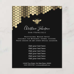 honingraat van bijen op zwarte achtergrond flyer