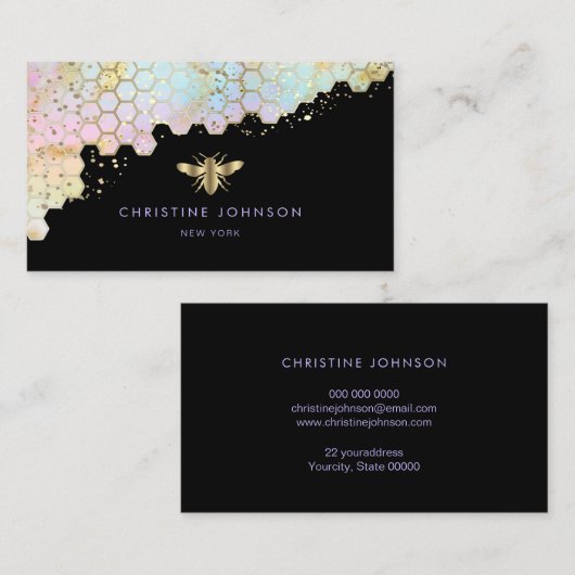 honingraat van de bijenlogo visitekaartje (Voorkant / Achterkant)