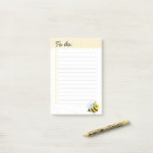 Honingraat van de kattenhoningraat Cute Yellow Fly Post-it® Notes (Op bureau)