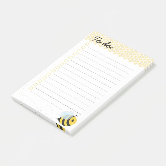 Honingraat van de kattenhoningraat Cute Yellow Fly Post-it® Notes (Schuin)