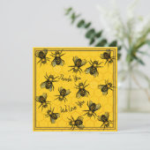 Honingraat van  Gele en zwarte honingbijen Feestdagenkaart (Staand voorkant)