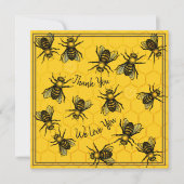 Honingraat van  Gele en zwarte honingbijen Feestdagenkaart (Voorkant)
