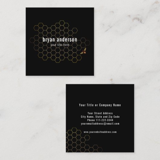 Honingraat Visitekaartje van imker (Voorkant / Achterkant)