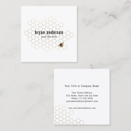 Honingraat Visitekaartje van imker (Voorkant / Achterkant)