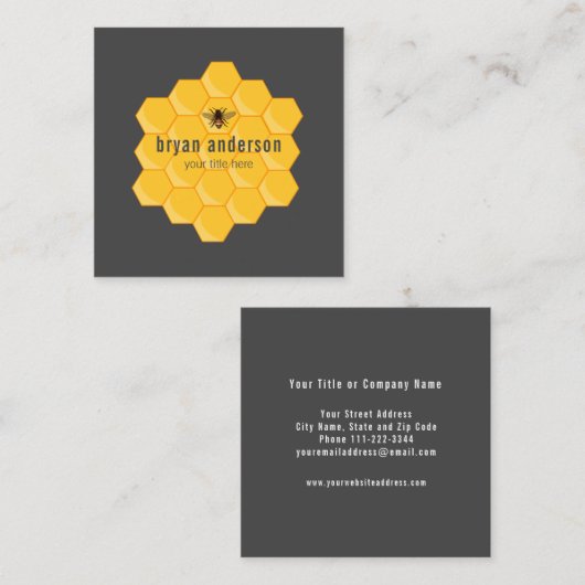 Honingraat Visitekaartje van imker (Voorkant / Achterkant)